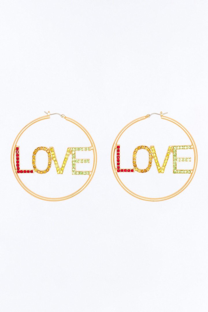 Love Out Loud Hoop Earrings - Multi Color
