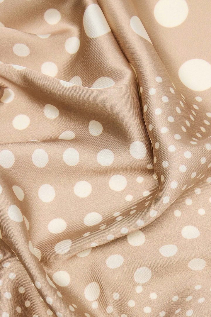 The Riviera Dot Head Scarf - Taupe/combo