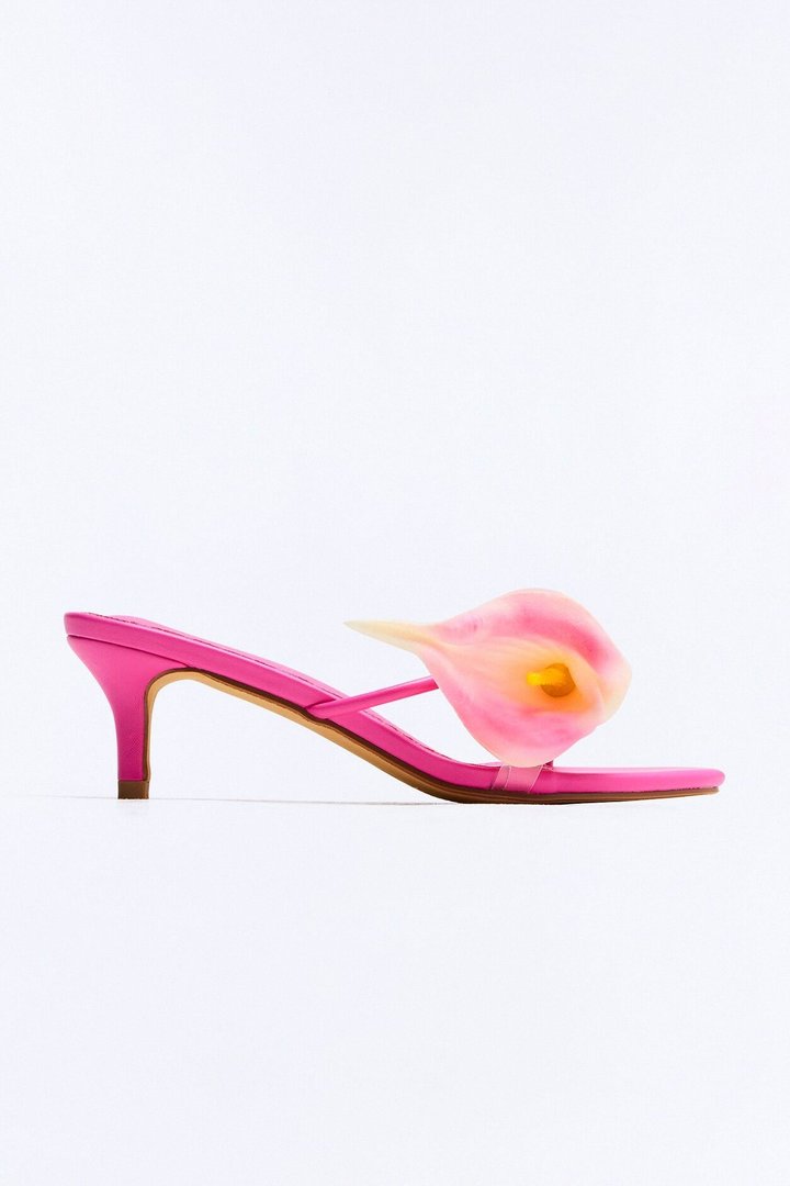Sunny Days Flower Heels - HotPink