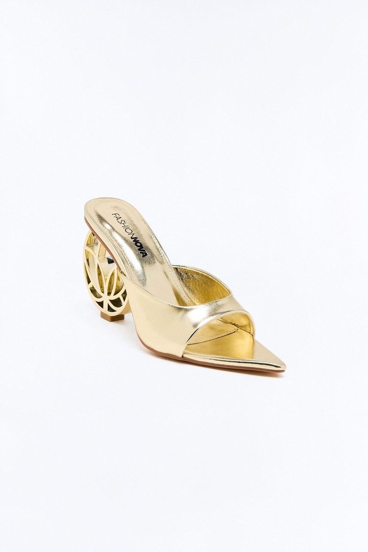 Lotus Dream Novelty Heels - Gold