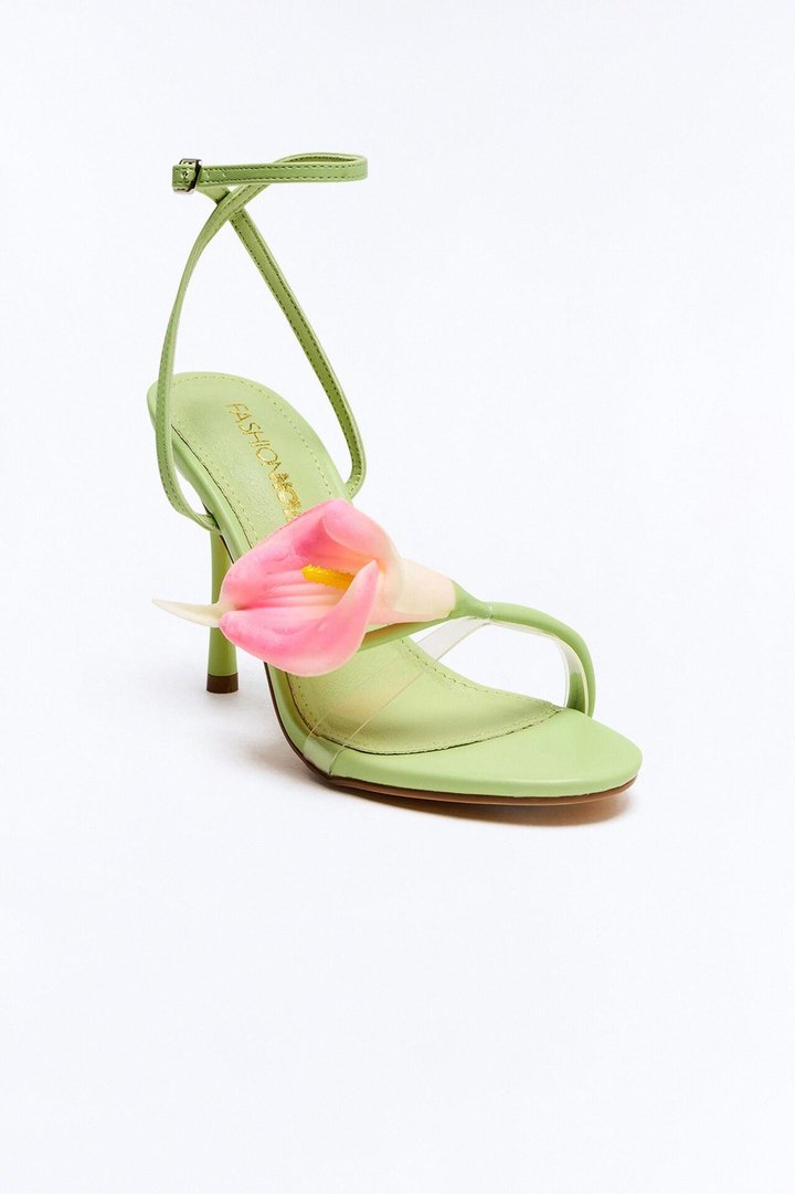 Warm Waters Flower Heels - Green