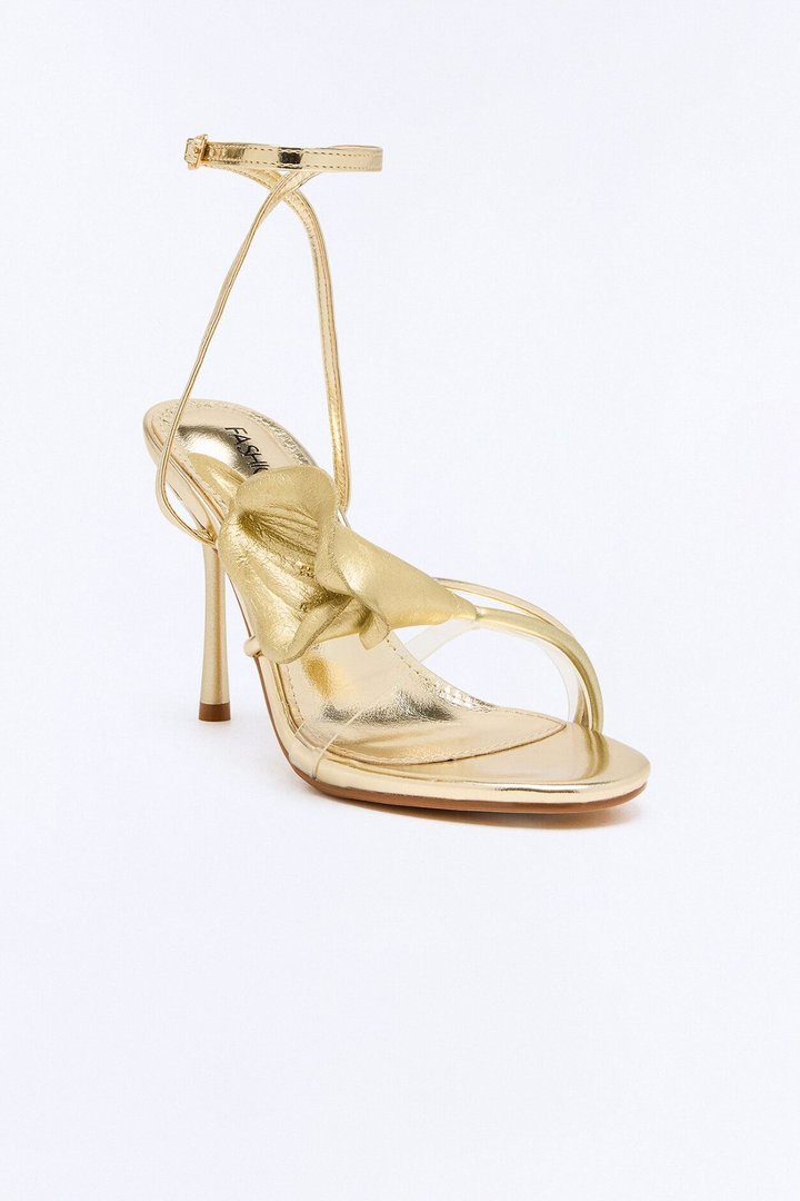 Warm Waters Flower Heels - Gold