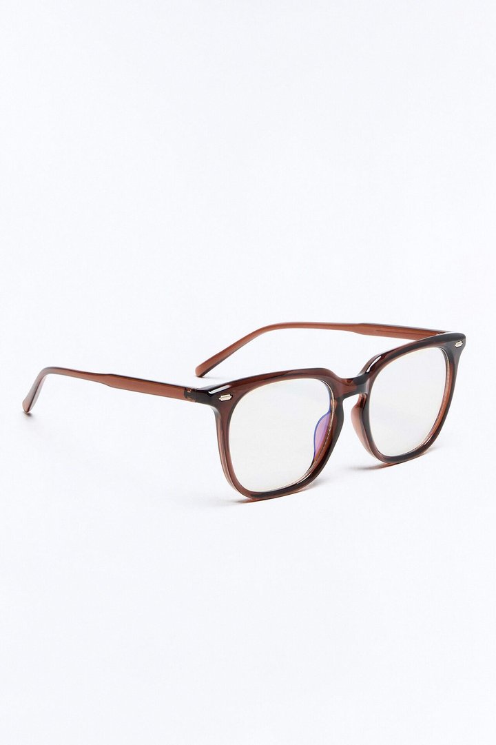 Aced It Square Blue Light Glasses - Brown