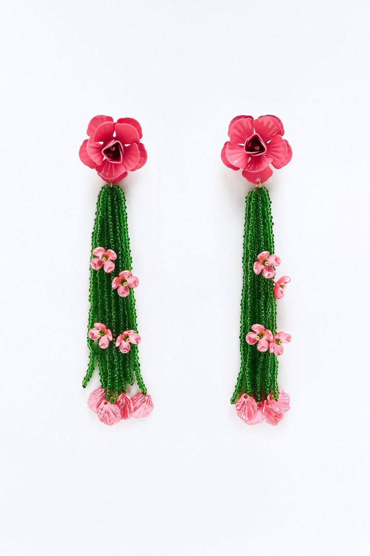 Happiest With You Floral Earrings - Pink/combo