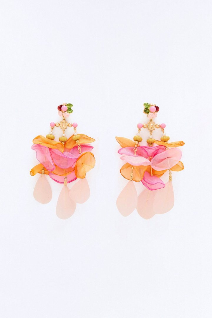 Rosy Pop Drop Earrings - Multi Color