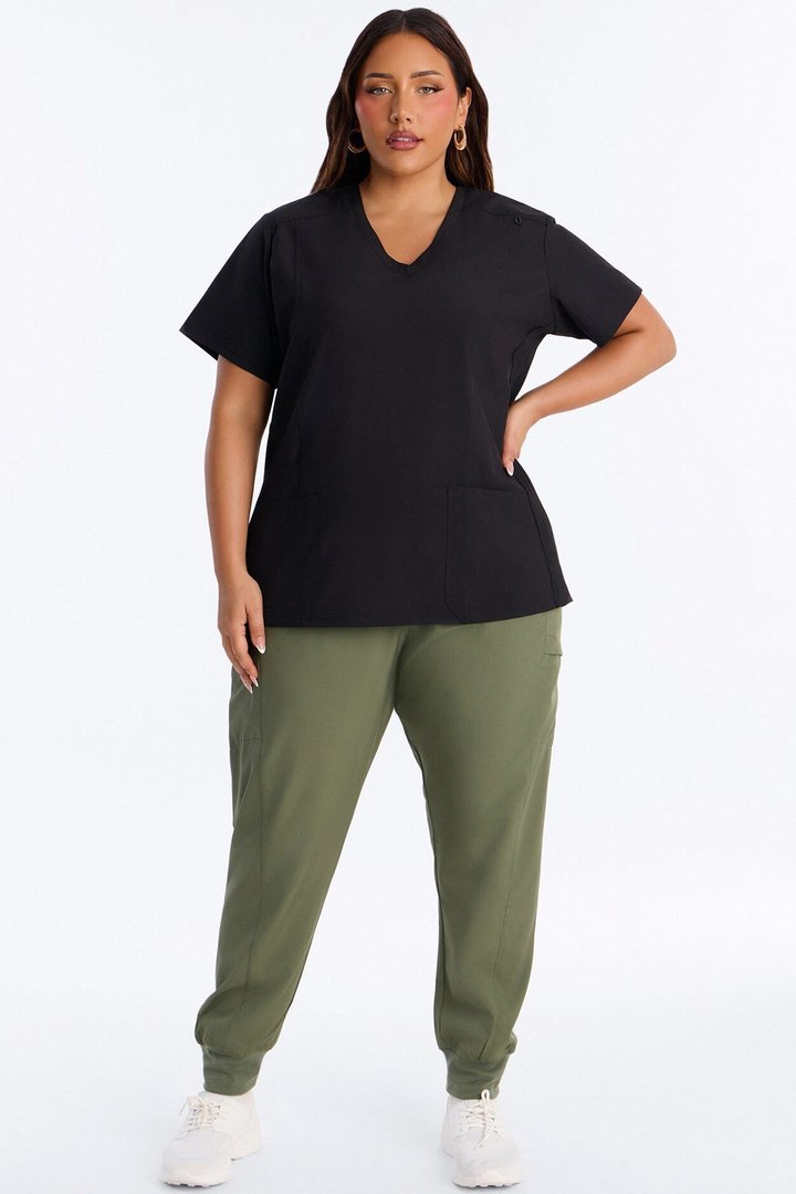 First Call 4 Way Stretch 7 Pocket Cargo Jogger Scrub Bottoms - Olive