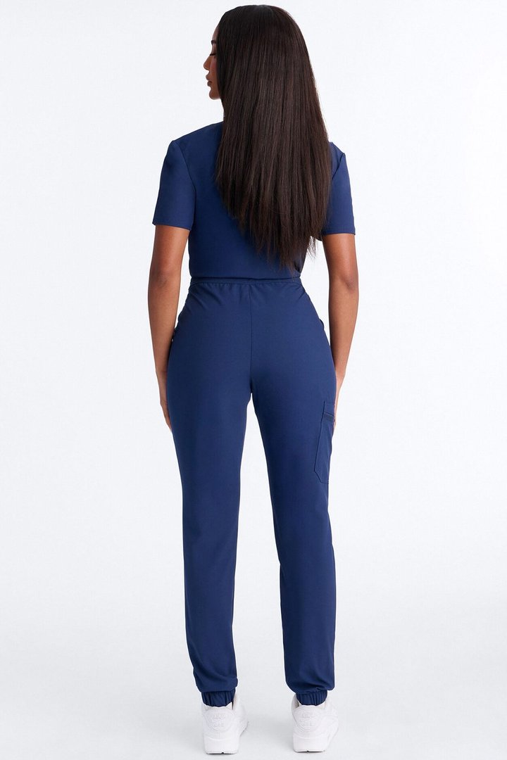 Prime Care Belted Uniform Scrub Jumpsuit - Navy