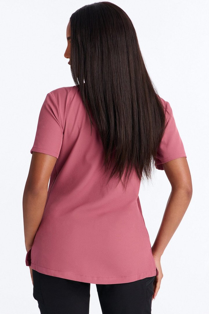 Essential Remedy Reflective Piping Uniform Scrub Top - Mauve