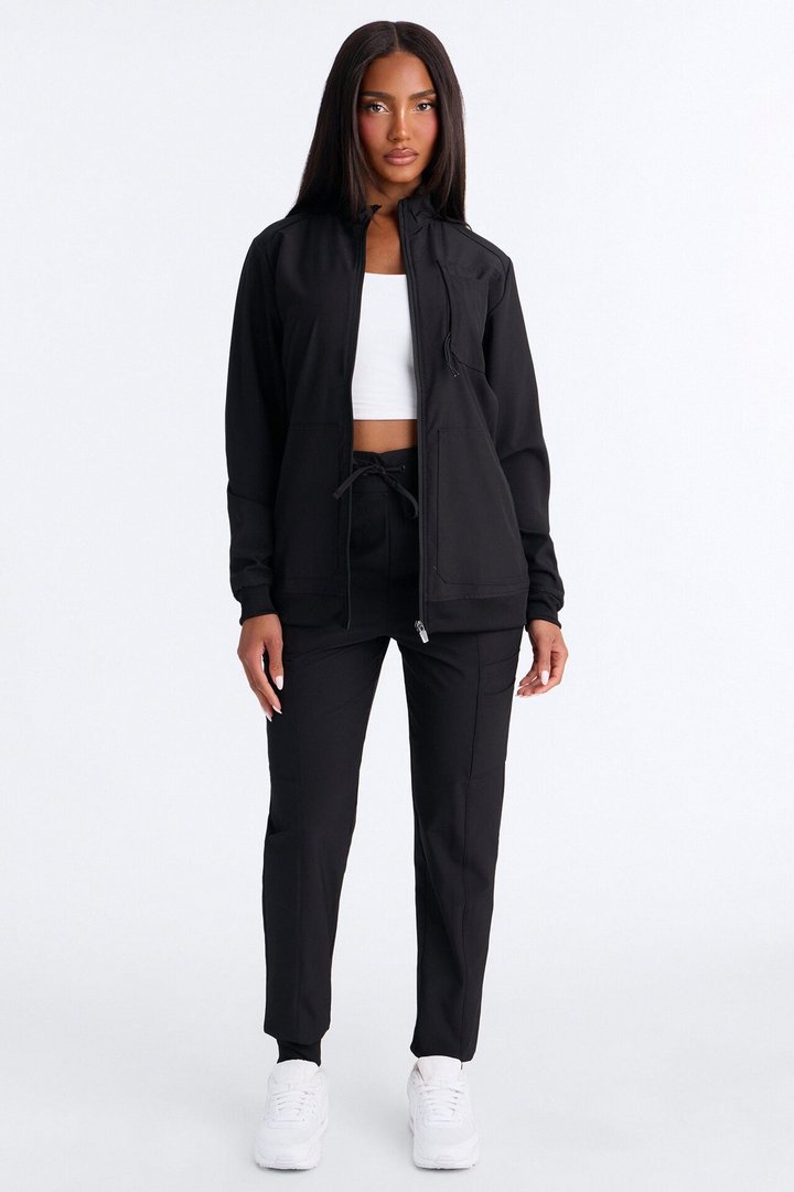 Pulse Pro 4 Way Stretch 5 Pocket Cargo Jogger Scrub Bottoms - Black