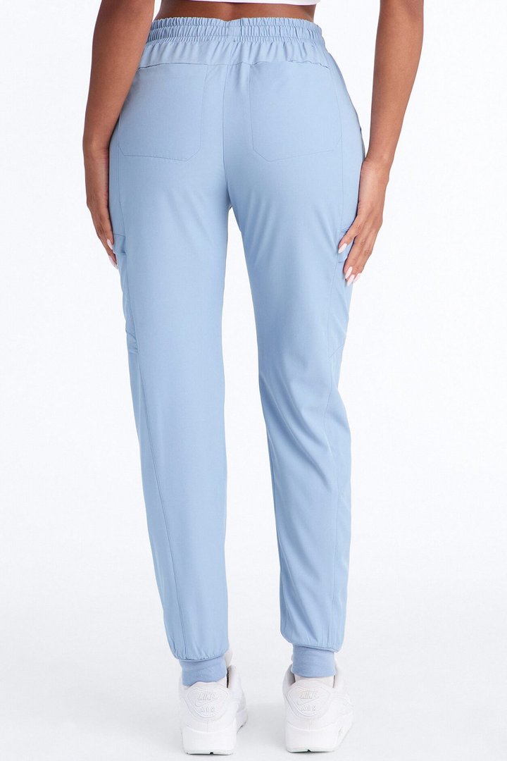 First Call 4 Way Stretch 7 Pocket Cargo Jogger Scrub Bottoms - Dusty Blue