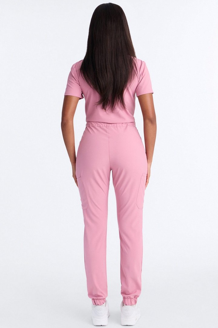 Standard Procedure Zip Up Jogger Uniform Scrub Jumpsuit - Mauve
