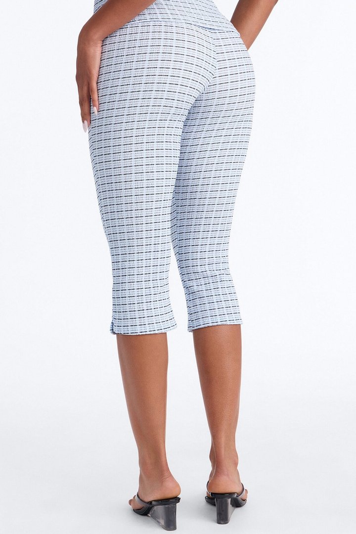 Priscilla Textured Capri Legging - Blue