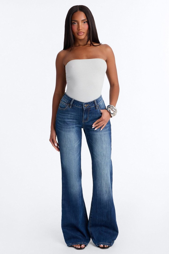 Demi Double Lined Tube Bodysuit - Light Grey