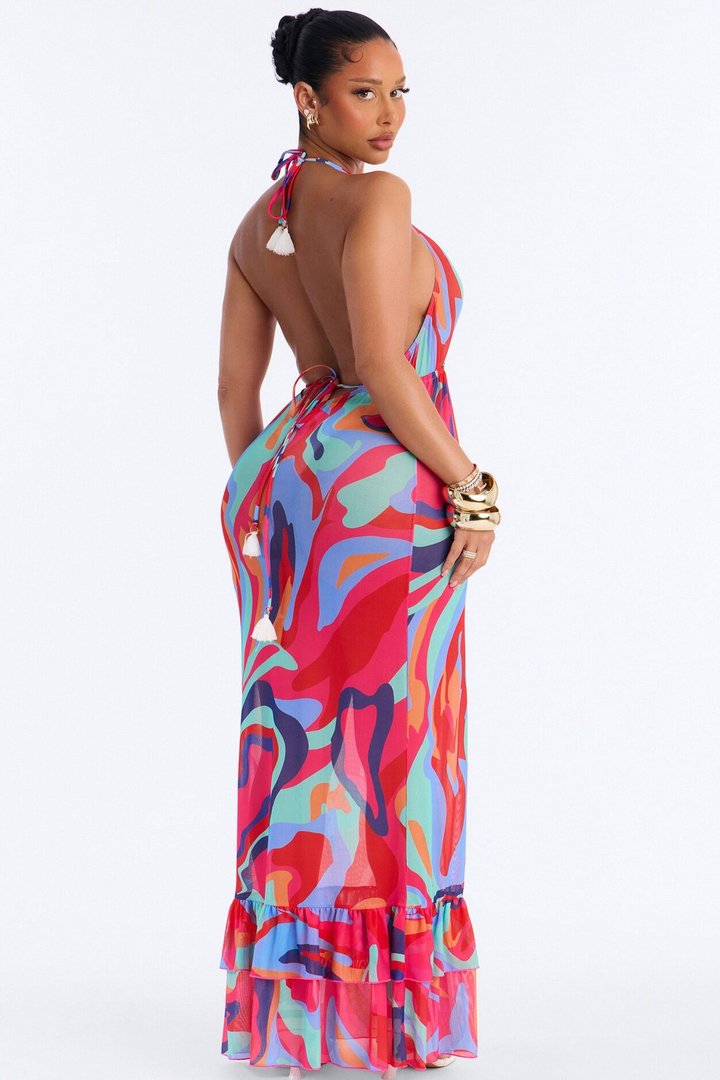 Kairi Swim Cover Up Maxi Dress - Multi Color