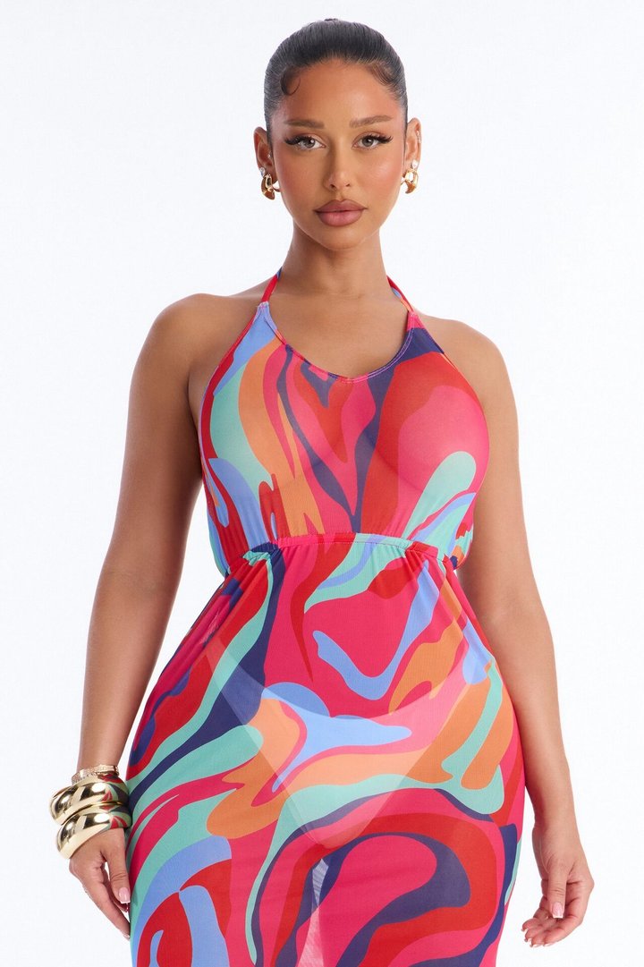 Kairi Swim Cover Up Maxi Dress - Multi Color