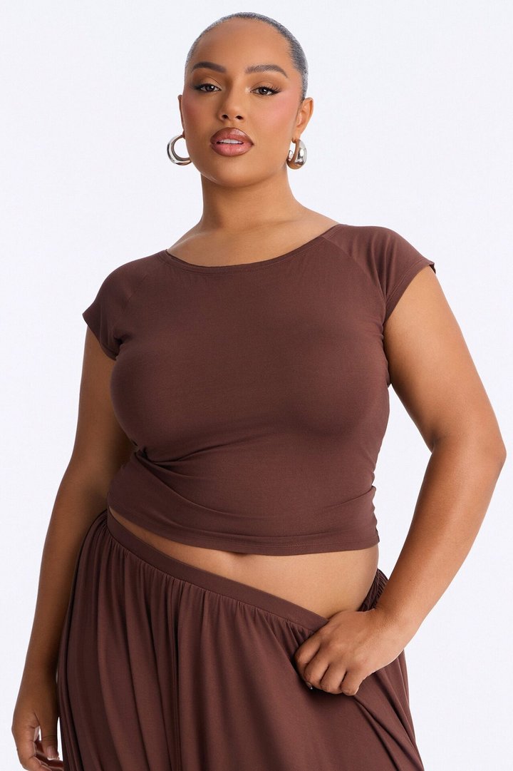 Hadley Draped Balloon Pant Set - Chocolate