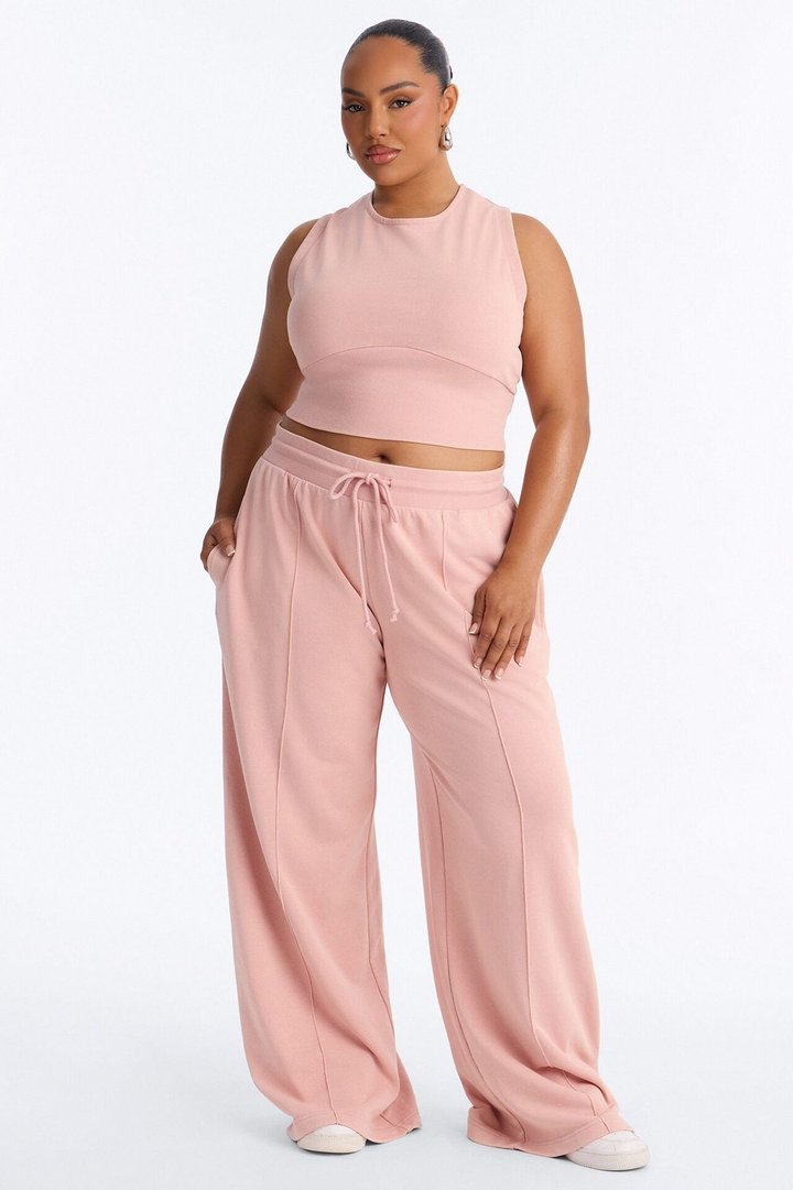 Eased Effort Sleeveless Pant Set - Light Pink