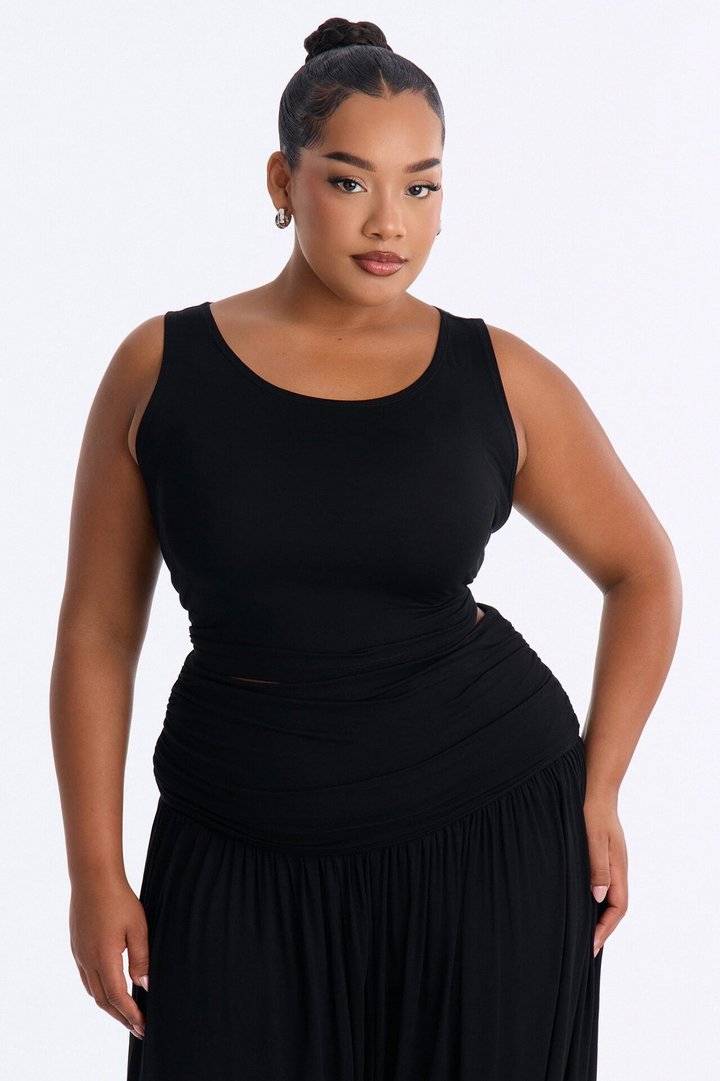 Moonchild Cropped Balloon Pant Set - Black