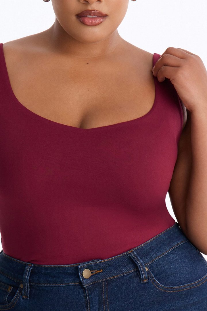 Quinn Double Lined Tank Top - Burgundy