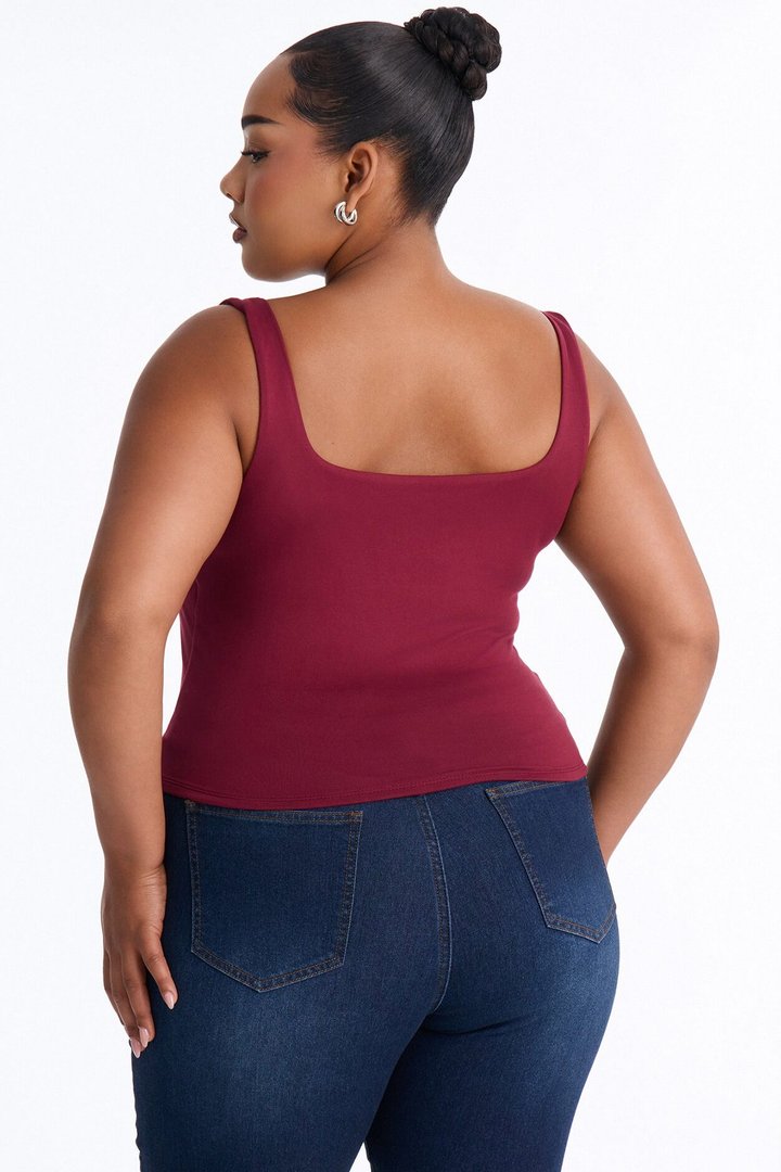 Quinn Double Lined Tank Top - Burgundy