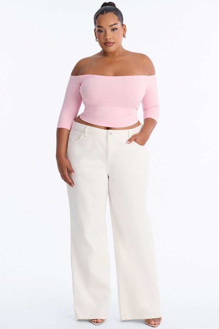Francesca Off Shoulder Top - Pink