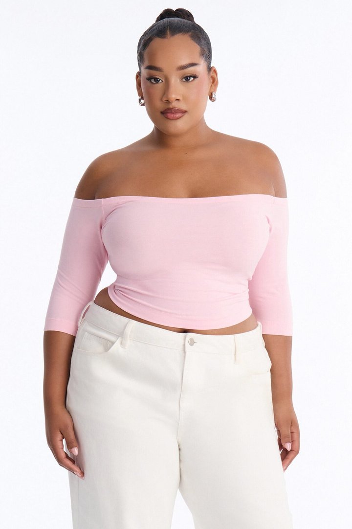 Francesca Off Shoulder Top - Pink