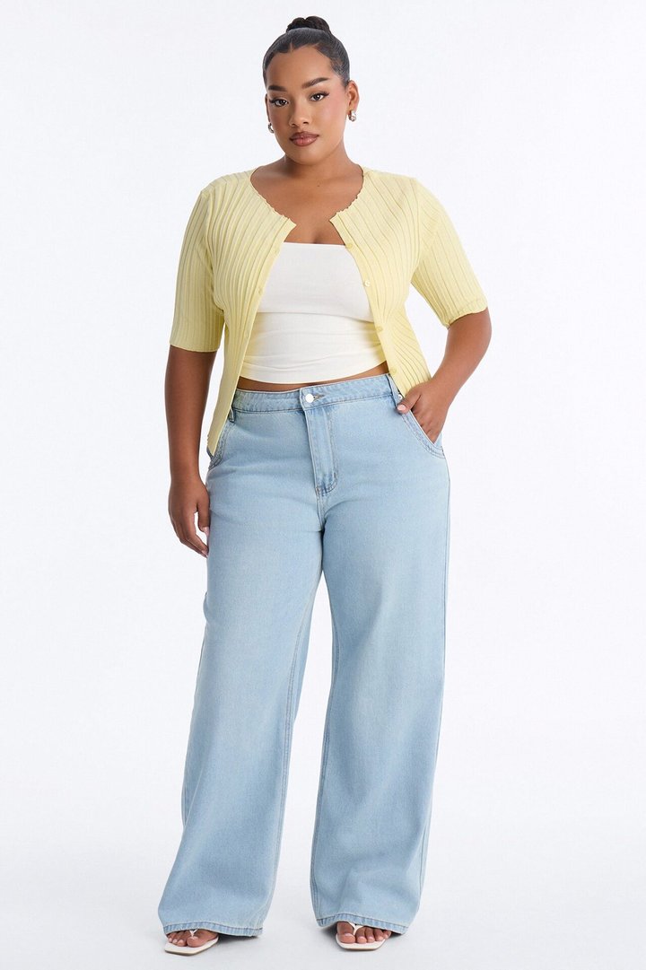 Kenny Short Sleeve Sweater Top - Butter Yellow
