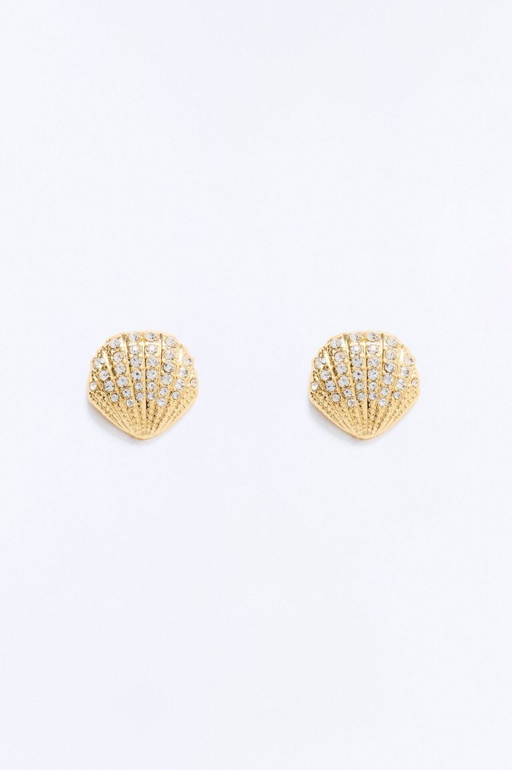 Mermaid Gems Stud Earrings - Gold