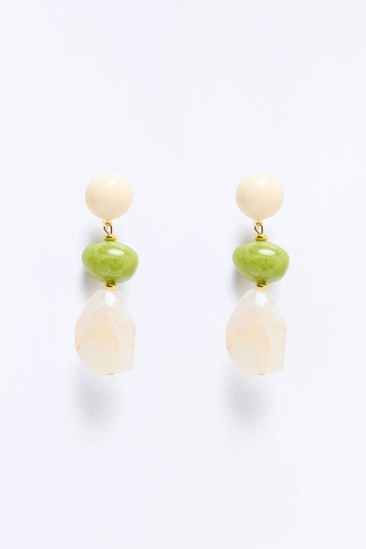 Palm Sway Drop Earrings - Ivory/combo