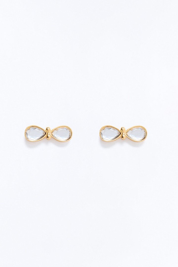 Infinity Rhinestone Earrings - Gold