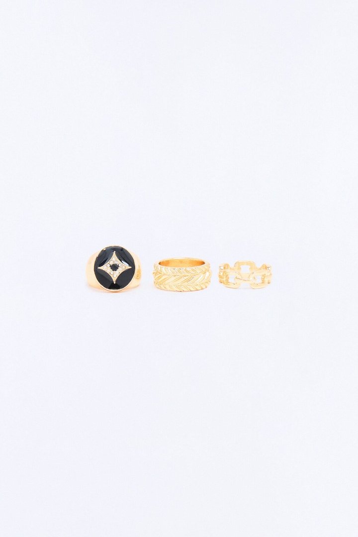 Woven Starlight Ring Set - Gold
