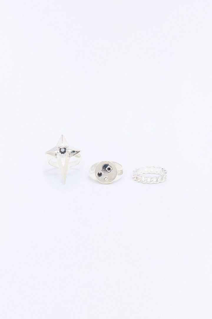 Sacred Stars Ring Set - Silver