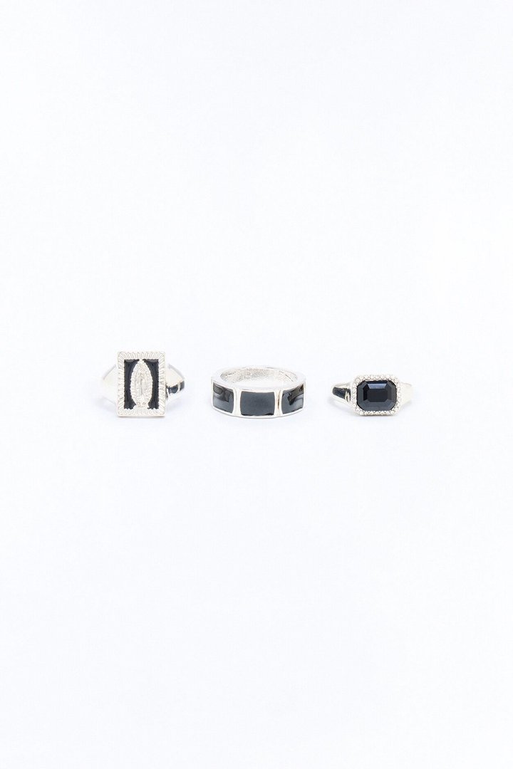 Saint Guadalupe Ring Set - Silver