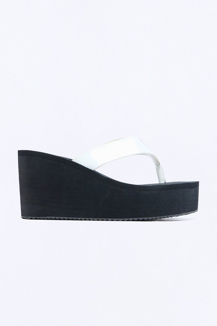 Maxon Thong Platform Wedges - White