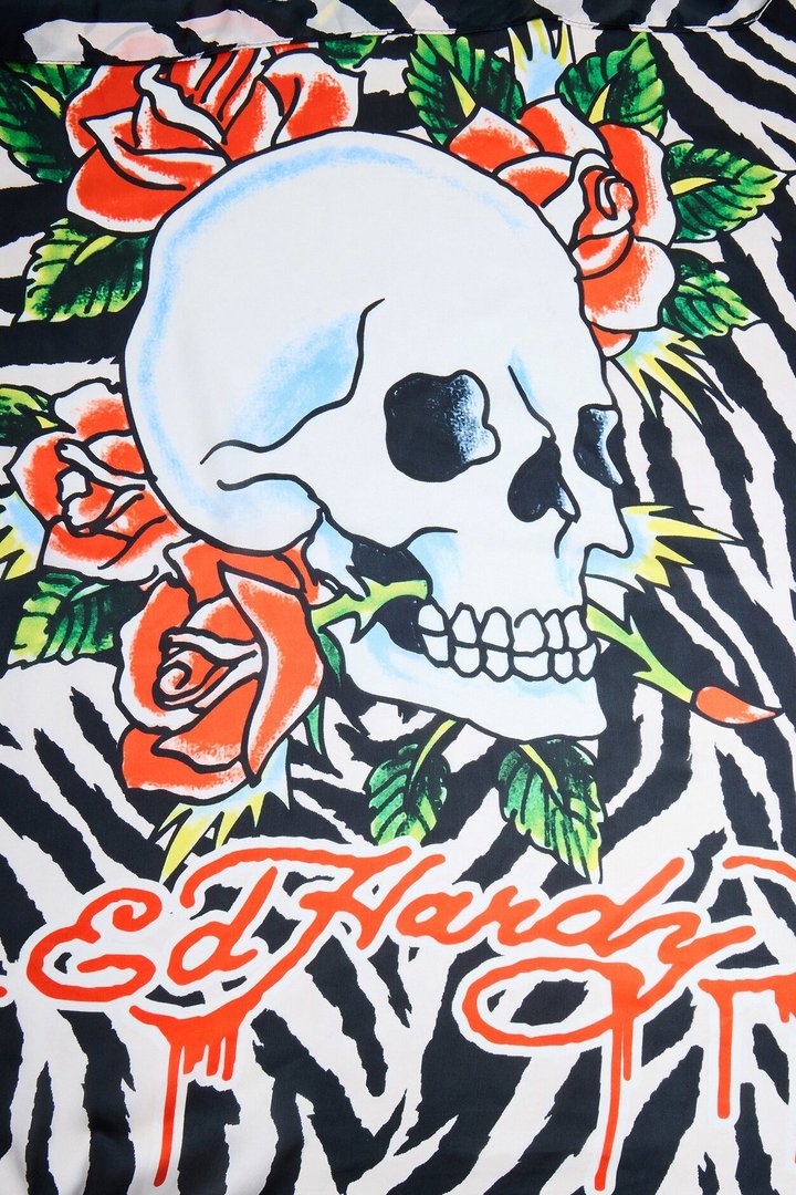 Last Safari Ed Hardy Head Scarf - Black/White