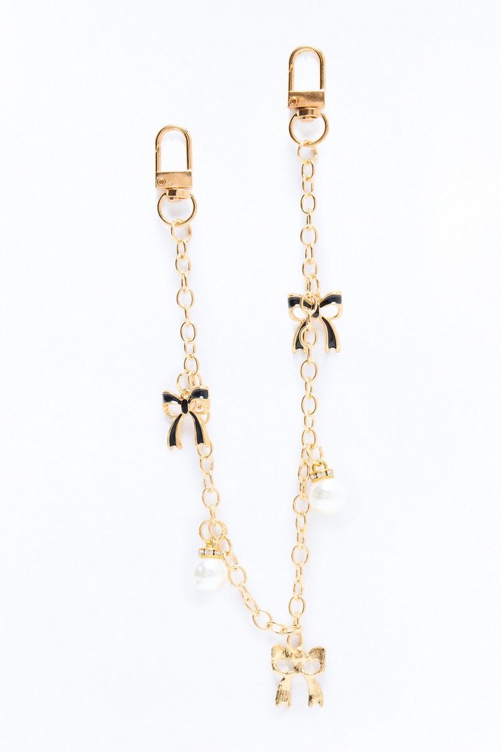 Bows And Diamonds Handbag Chain - Gold