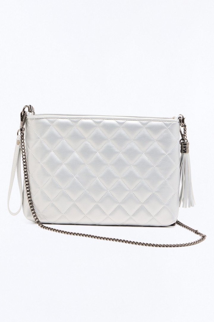 About The Girl Faux Leather Clutch - Silver