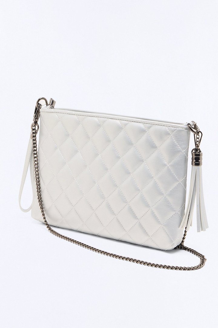 About The Girl Faux Leather Clutch - Silver
