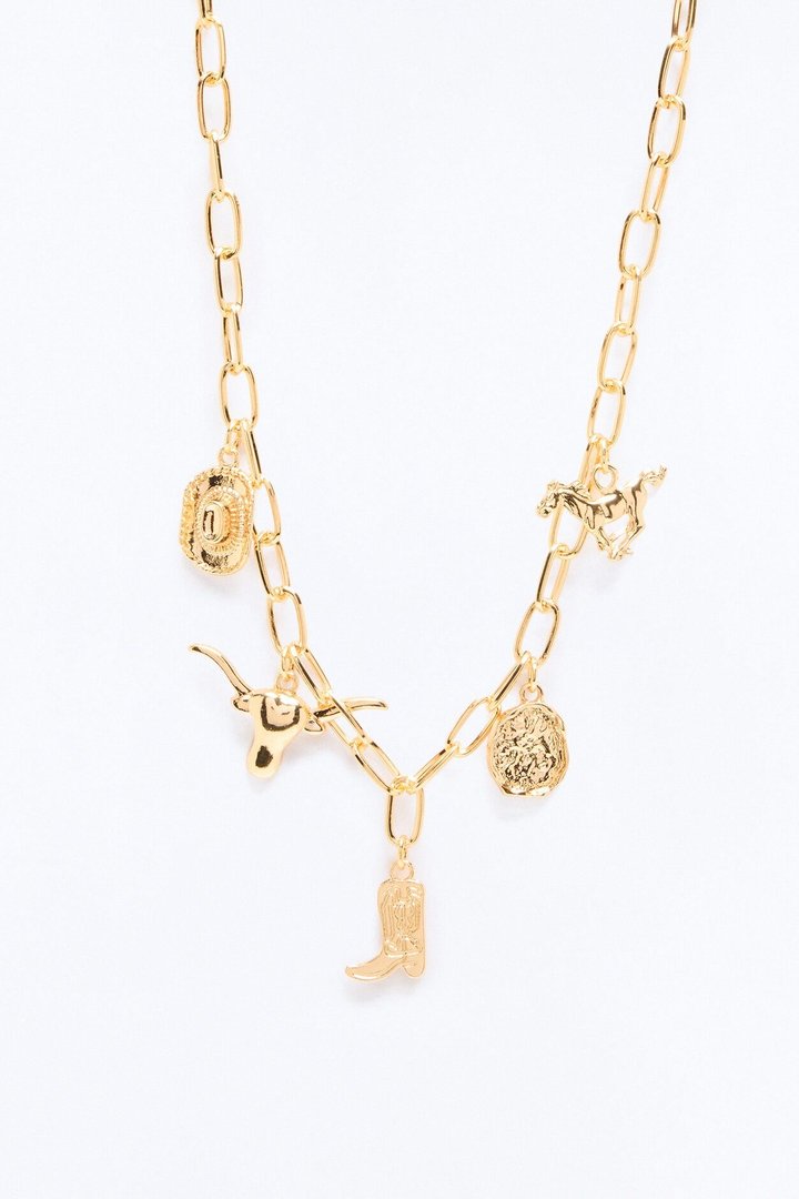 Western Favorite's Charm Necklace - Gold