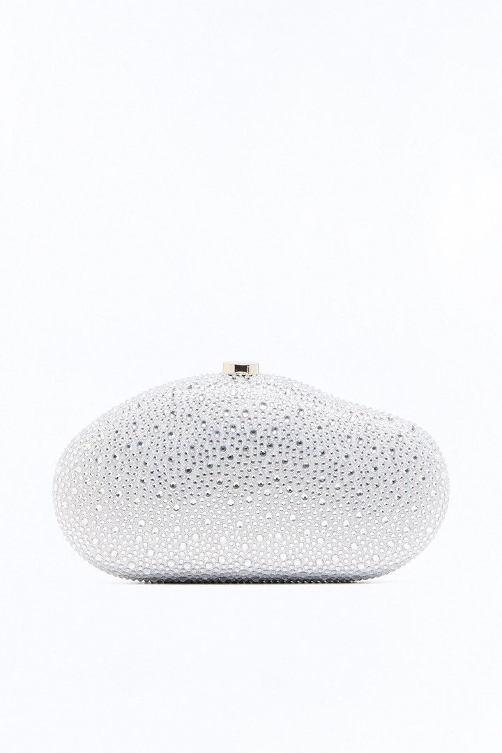 Sparkling Rock Rhinestone Clutch - Silver