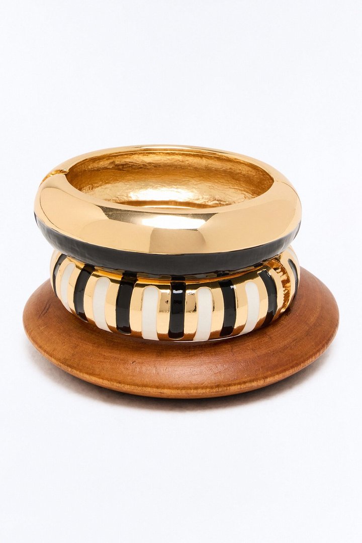 Bali Tide 3 Piece Bracelet Set - Gold/Black