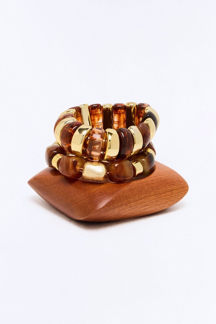 Reset Vacation 3 Piece Bracelet Set - Brown/combo