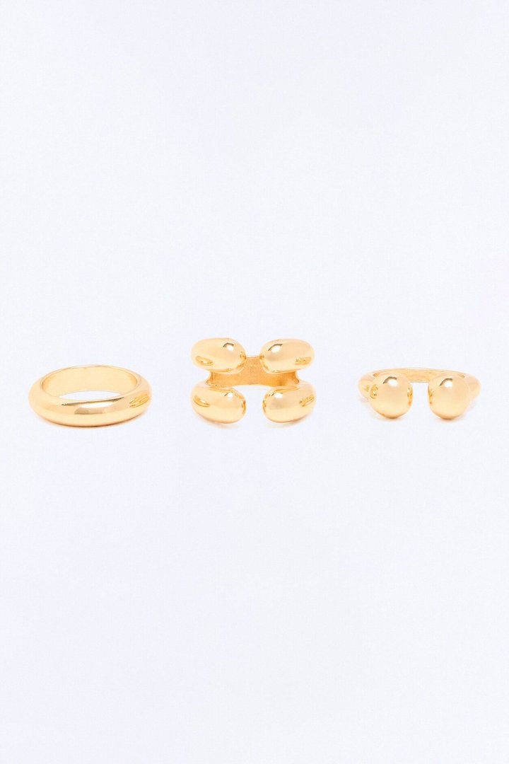 Miss Me 3 Piece Ring Set - Gold