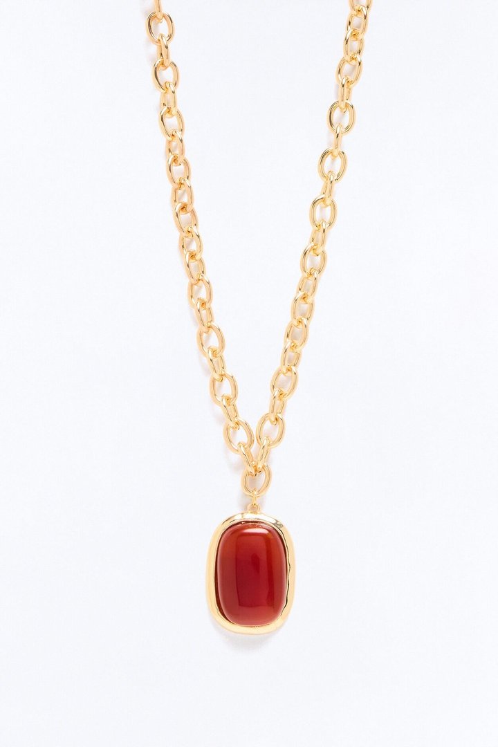 Beauty Beholder Necklace - Gold/Brown