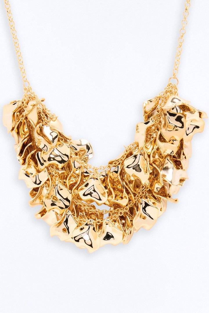 Rose Rivet Hardware Necklace - Gold