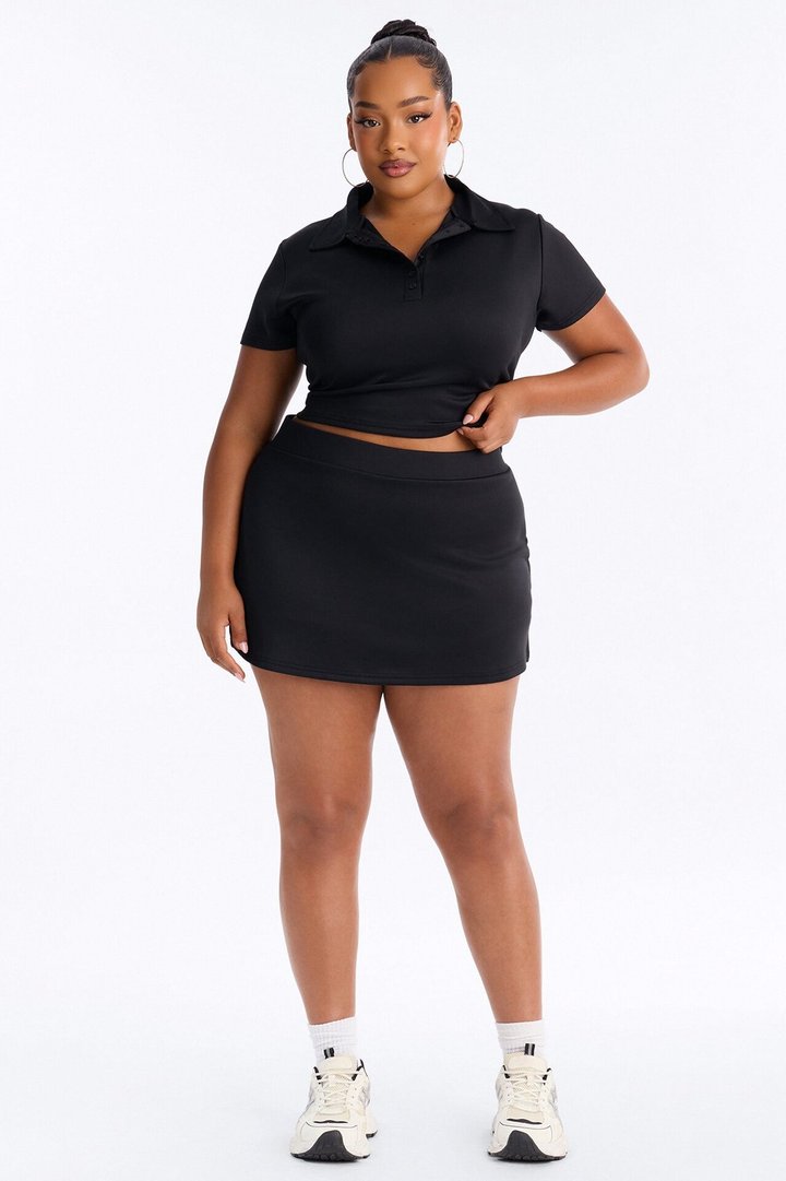 Adora Mini Skort Set - Black