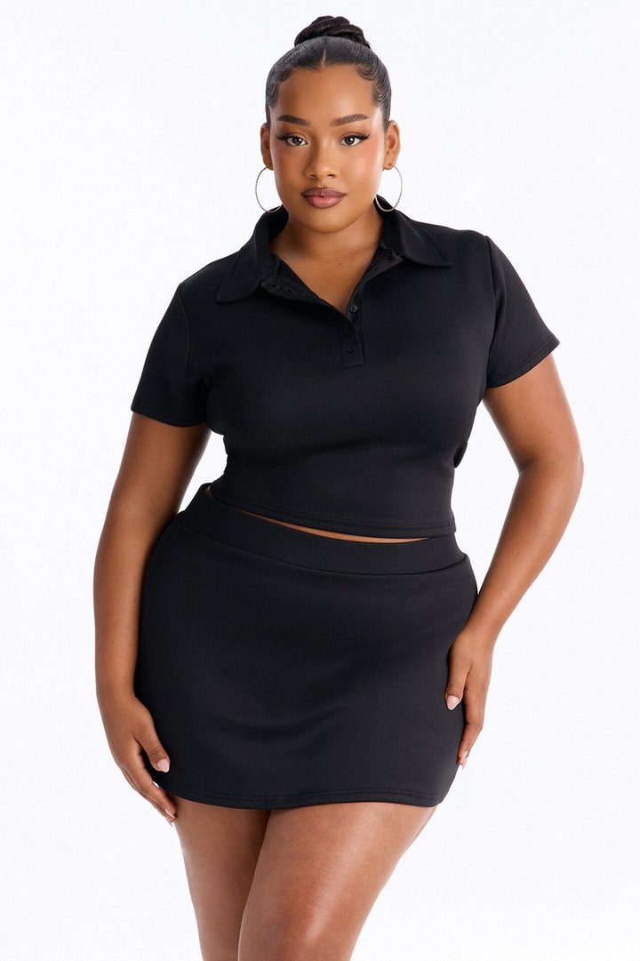 Adora Mini Skort Set - Black
