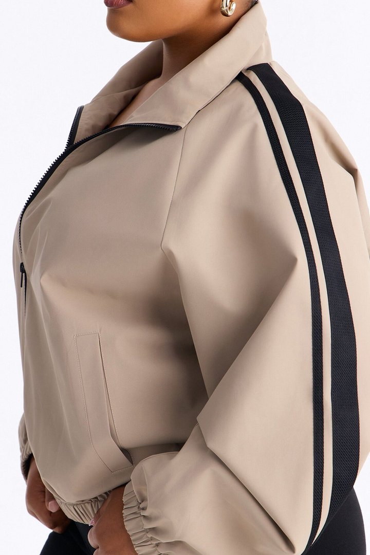 Trackstar Contrast Windbreaker Jacket - Khaki/combo