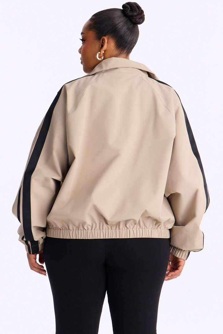 Trackstar Contrast Windbreaker Jacket - Khaki/combo