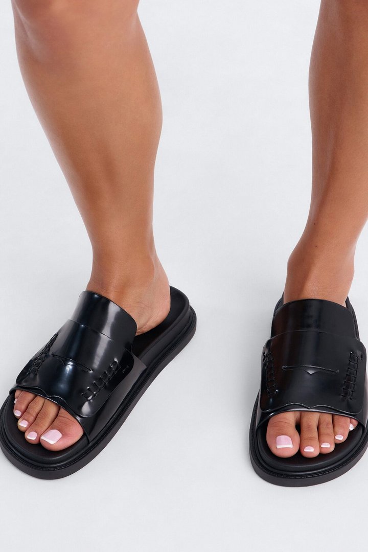 Nicola Loafter Slides - Black